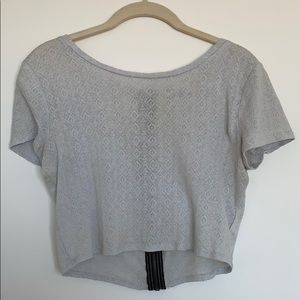 Short Sleeve Crop Top with Back Zipper